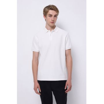 Tricou polo uni din material pique