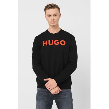 Bluza de trening cu decolteu la baza gatului si imprimeu logo Dem