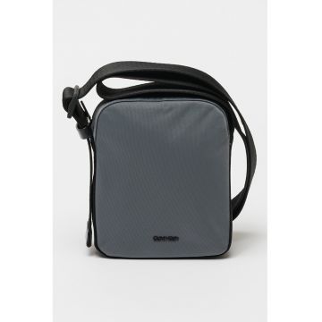 Geanta crossbody cu detaliu logo - Grej
