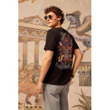 Medicine tricou din bumbac culoarea negru, cu imprimeu