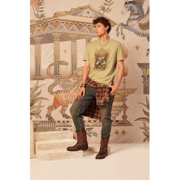 Medicine tricou din bumbac culoarea verde, cu imprimeu