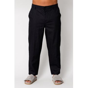 Pantaloni lung din IN cu nasture Black 17613