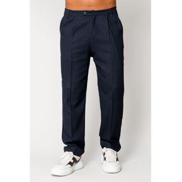 Pantaloni lung din IN cu nasture Navy 17626