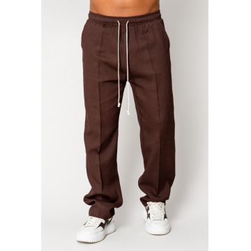 Pantaloni lung din IN cu snur Dark Brown 17557