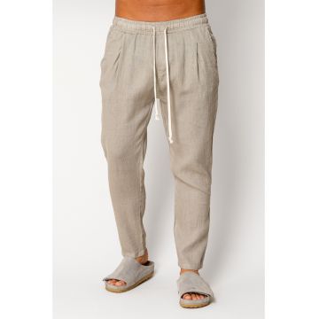 Pantaloni lung din IN cu snur Taupe I 17566