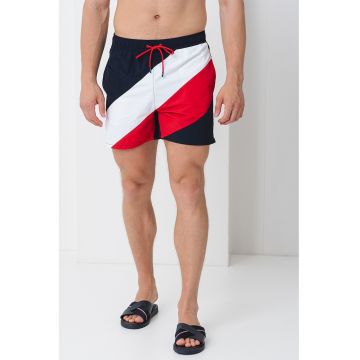 Pantaloni scurti de baie cu logo si talie elastica