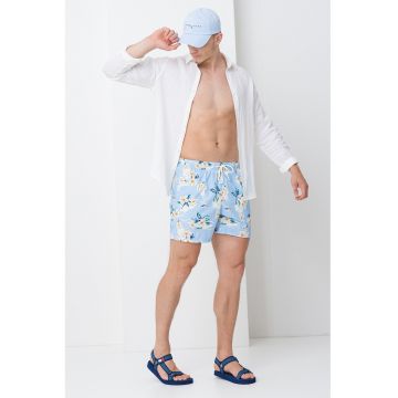Pantaloni scurti de baie cu model si buzunare laterale