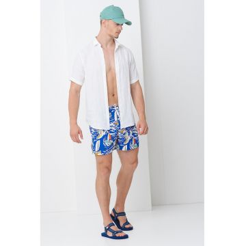Pantaloni scurti de baie cu model si buzunare laterale