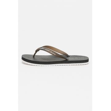 Papuci flip-flop cu logo si talpa plata
