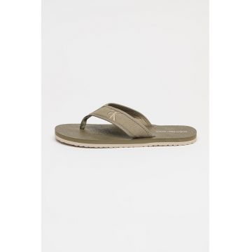Papuci flip-flop din bumbac cu talpa plata
