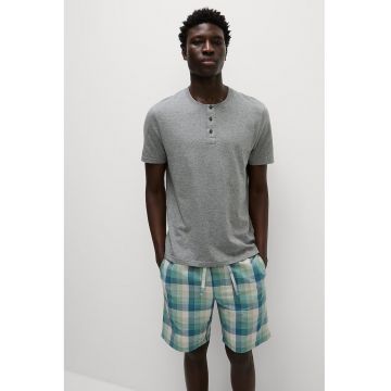 Pijama de bumbac cu pantaloni scurti