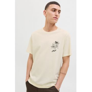 Tricou de bumbac cu detaliu cu imprimeu grafic