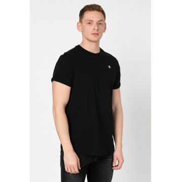 Tricou relaxed fit din bumbac organic D16396-B353 - Negru