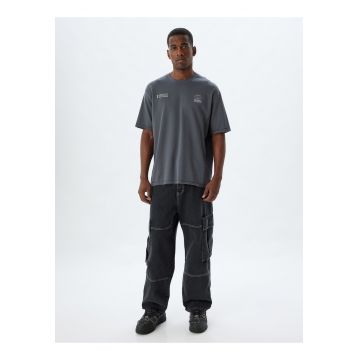 Tricou supradimensionat cu maneci cazute