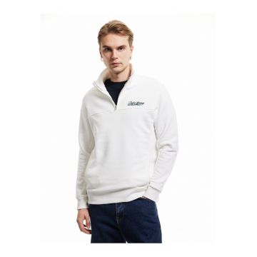 Bluza de trening din amestec de bumbac cu fenta cu fermoar