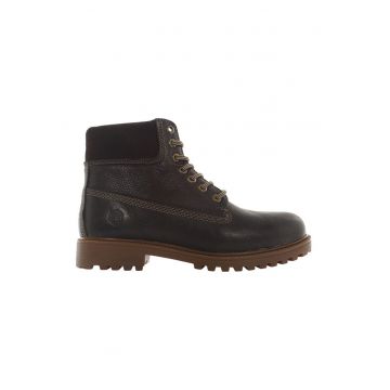 Bocanci de piele cu aspect texturat Bocanci de piele cu aspect texturat