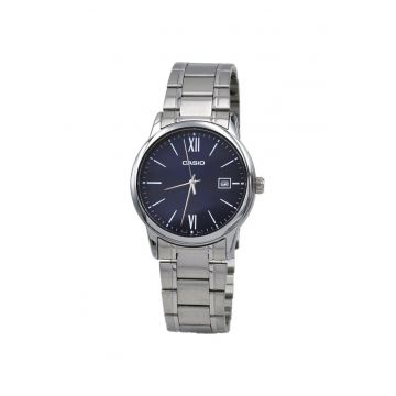 Ceas Barbati -  Collection MTP-V005D-1B - Argintiu - Albastru inchis