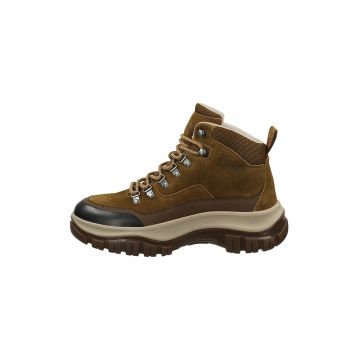 Ghete din piele intoarsa Hillark - Negru/Kaki