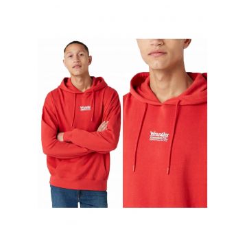 Hanorac Barbati -  Hoodie - L INTL - Rosu - Croi Regular Fit - Inchidere Fara - Compozitie Material 100% Bumbac - Numar Buzunare 2