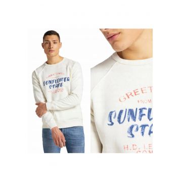 Hanorac Barbati -  Raglan Graphic Sws - 2XL INTL - Ecru - Croi Normal - 100% Bumbac - Fara Inchidere - Maneci Lungi