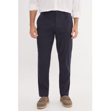 Pantaloni chino din amestec de in