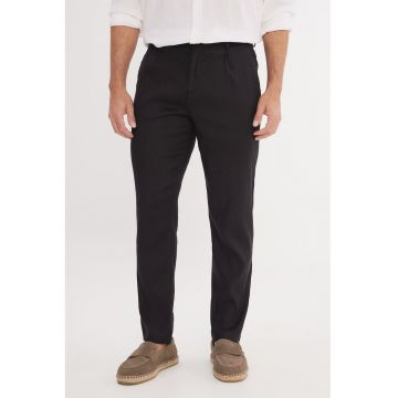 Pantaloni chino din amestec de in