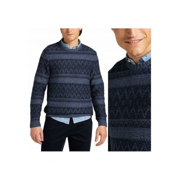 Pulover Barbati -  Crew Seas Knit - M INTL - Albastru - Croi Normal - 100% Bumbac - Fara Inchidere - Decolteu Rotund