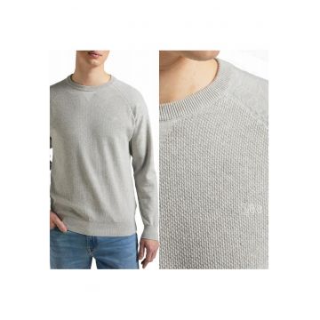 Pulover Barbati -  Raglan Crew Knit - XL INTL - Gri - Compozitie Material 100% Bumbac - Croi Regular Fit - Inchidere Fara - Culoare Gri