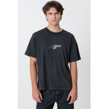 Tricou de bumbac cu design grafic pe partea din spate