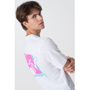 Tricou de bumbac cu imprimeu grafic pe partea din spate