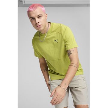 Tricou lejer din bumbac cu decolteu la baza gatului Tricou lejer din bumbac cu decolteu la baza gatului