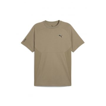 Tricou lejer din bumbac cu decolteu la baza gatului Tricou lejer din bumbac cu decolteu la baza gatului