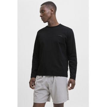 Bluza de bumbac cu decolteu la baza gatului