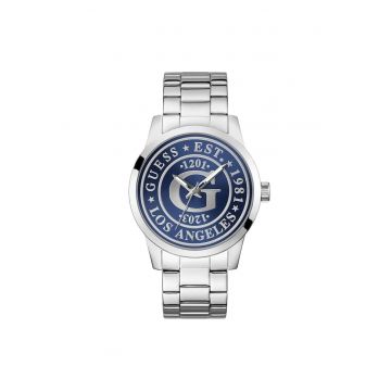 Ceas barbatesc  GW0888G1 - Quartz - 44mm - albastru - curea din otel argintie - 5ATM