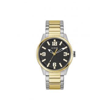 Ceas barbatesc  GW0890G2 - carcasa neagra - curea din otel gri metalizat - mecanism quartz - 42mm