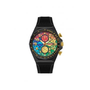Ceas barbatesc  GW0903G2 - mecanism quartz - carcasa plastic - curea plastic - negru - 46mm