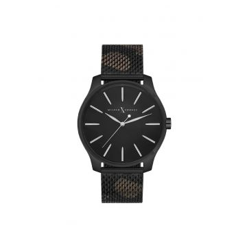 Ceas barbatesc  MEX3103 - carcasa otel 44mm - curea otel - rezistent la apa 3 ATM - negru