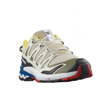Pantofi sport  XA Pro 3D V9 - sintetic/textil - cu crampoane - bej