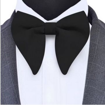 Papion negru elegant , stil fluture, tesatura jacquard, model 25