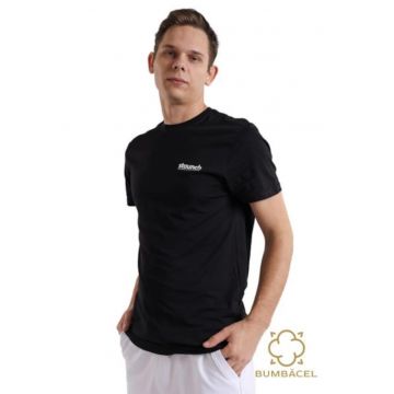 Tricou cu mânecă scurtă cu imprimeu pe ambele părți - Negru