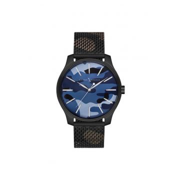 Ceas barbatesc  MEX3104 - carcasa otel 44mm - curea otel - rezistent la apa 3 ATM - negru