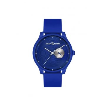 Ceas barbatesc  MEX3147 - 42mm - culoare albastru inchis - curea silicon navy - mecanism quartz - rezistenta la apa 3 ATM