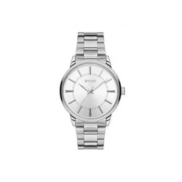 Ceas barbatesc  model WWG203801 - 41-46 mm - curea din otel gri metalizat - mecanism quartz - rezistenta la apa 5 ATM