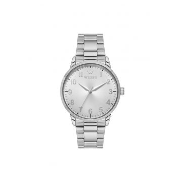 Ceas barbatesc  model WWG203907 - 41x46mm - curea din otel gri metalizat - mecanism quartz - rezistenta la apa 5 ATM