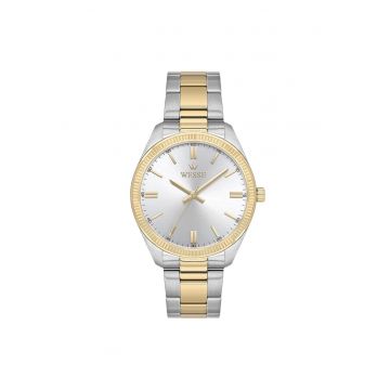 Ceas barbatesc  WWG210306 - 41mm - curea metalizata aurie - mecanism quartz - rezistenta la apa 5 ATM