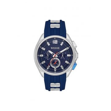 Ceas barbatesc  WWG401903 - 47 mm - curea silicon navy blue - carcasa din otel - rezistenta la apa 5 ATM