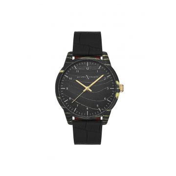 Ceas barbati  MEX3106 negru 43mm piele ecologica