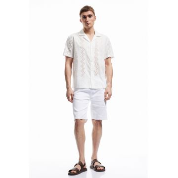 Pantaloni scurti uni din amestec de bumbac
