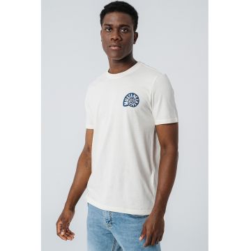 Tricou din bumbac cu decolteu la baza gatului