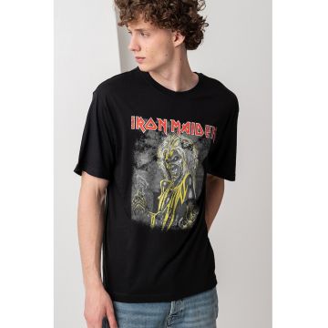 Tricou din bumbac organic cu imprimeu Iron Maiden